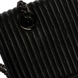 Pre Owned Coach Black Leather Parker Studded 18 Mauve Shoulder Bag