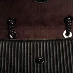 Pre Owned Coach Black Leather Parker Studded 18 Mauve Shoulder Bag