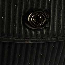 Pre Owned Coach Black Leather Parker Studded 18 Mauve Shoulder Bag