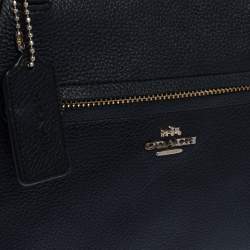 Pre Owned Coach Black Pebbled Leather Prairie Satchel