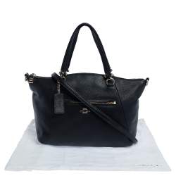 Pre Owned Coach Black Pebbled Leather Prairie Satchel