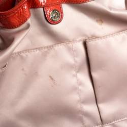 Pre Owned Coach Orange Patent Leather Maggie Shoulder Bag