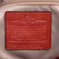 Pre Owned Coach Orange Patent Leather Maggie Shoulder Bag