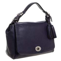 Pre Owned Coach Purple Leather Legacy Romy Top Handle Bag