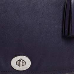 Pre Owned Coach Purple Leather Legacy Romy Top Handle Bag