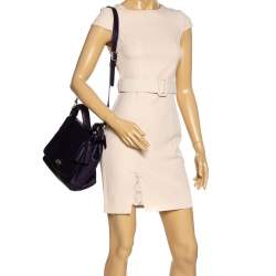 Pre Owned Coach Purple Leather Legacy Romy Top Handle Bag