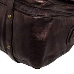 Pre Owned Coach Metallic Dark Brown Leather Garcia Legacy Satchel
