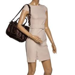 Pre Owned Coach Metallic Dark Brown Leather Garcia Legacy Satchel