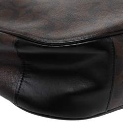 Pre Owned Coach Brown Signature Coated Canvas and Leather Zip Hobo