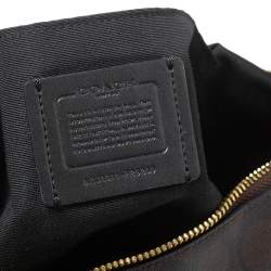 Pre Owned Coach Brown Signature Coated Canvas and Leather Zip Hobo