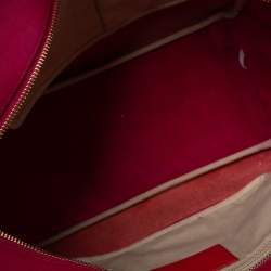 Pre Owned Coach Fuchsia/Red Leather Shopper Tote