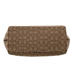 Pre Owned Coach Beige/Brown Signature Canvas and Leather Gallery Tote