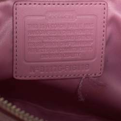 Pre Owned Coach Pink Signature Coated Canvas and Leather Satchel