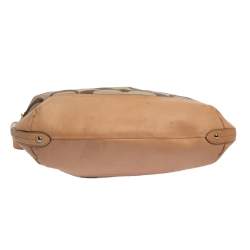 Pre Owned Coach Beige Signature Canvas and Leather Hobo
