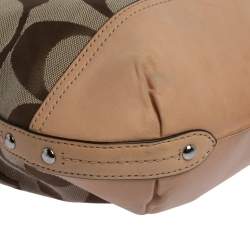 Pre Owned Coach Beige Signature Canvas and Leather Hobo