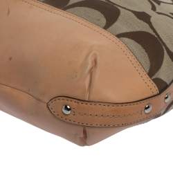 Pre Owned Coach Beige Signature Canvas and Leather Hobo