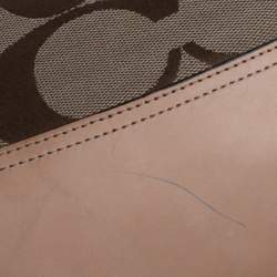 Pre Owned Coach Beige Signature Canvas and Leather Hobo