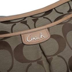 Pre Owned Coach Beige Signature Canvas and Leather Hobo