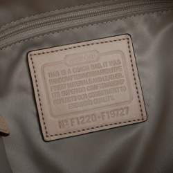 Pre Owned Coach Beige Signature Canvas and Leather Hobo