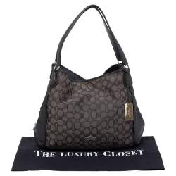 Pre Owned Coach Black Signature Canvas Edie 31 Shoulder Bag
