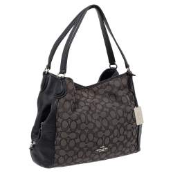 Pre Owned Coach Black Signature Canvas Edie 31 Shoulder Bag