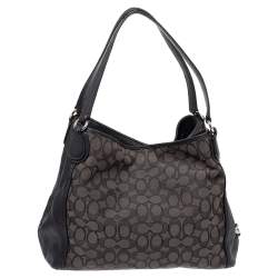 Pre Owned Coach Black Signature Canvas Edie 31 Shoulder Bag