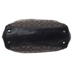 Pre Owned Coach Black Signature Canvas Edie 31 Shoulder Bag