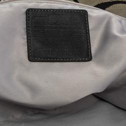 Pre Owned Coach Grey/Black Signature Canvas and Leather Tote
