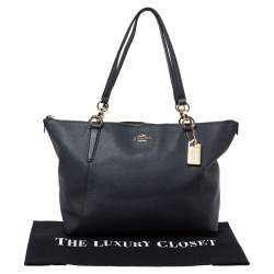Pre Owned Coach Navy Blue Leather Ava Tote