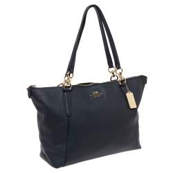 Pre Owned Coach Navy Blue Leather Ava Tote