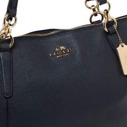Pre Owned Coach Navy Blue Leather Ava Tote