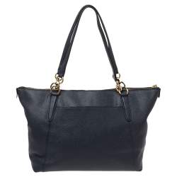 Pre Owned Coach Navy Blue Leather Ava Tote