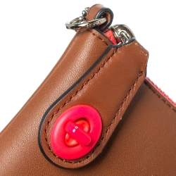 Pre Owned Coach Brown/Neon Leather Herald Crossbody Bag