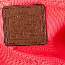 Pre Owned Coach Brown/Neon Leather Herald Crossbody Bag