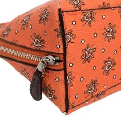 Coach Orange Bloom Print Coated Canvas Cosmetic Pouch