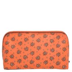 Coach Orange Bloom Print Coated Canvas Cosmetic Pouch