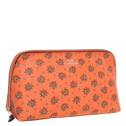 Coach Orange Bloom Print Coated Canvas Cosmetic Pouch