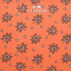 Coach Orange Bloom Print Coated Canvas Cosmetic Pouch