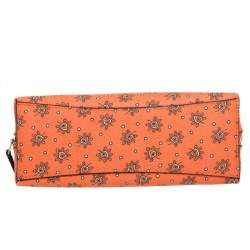 Coach Orange Bloom Print Coated Canvas Cosmetic Pouch