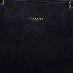 Pre Owned Coach Black Leather City Tote