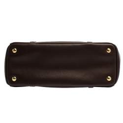 Pre Owned Coach Dark Brown Leather Double Zip Tote