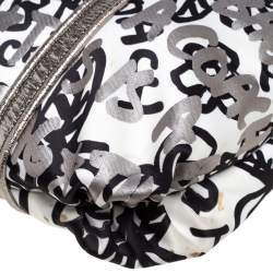 Pre Owned Coach Tri Color Floral Print Satin and Patent Leather Kyra Tote