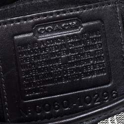 Pre Owned  Coach Grey/Black Signature Canvas and Leather Shoulder Bag