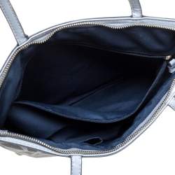 Coach Dark Grey Signature Canvas and Patent Leather Small Tote