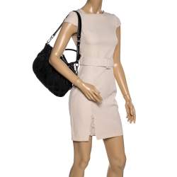 Coach Black Signature Canvas and Patent Leather Sophia Satchel