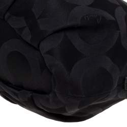 Coach Black Signature Canvas and Patent Leather Sophia Satchel