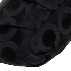 Coach Black Signature Canvas and Patent Leather Sophia Satchel