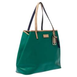 Pre Owned Coach Tri Color Leather Park Metro Tote