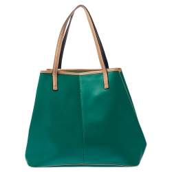Pre Owned Coach Tri Color Leather Park Metro Tote