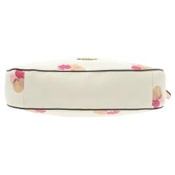 Pre Owned Coach White/Pink Floral Print Leather Chelsea Shoulder Bag